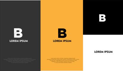 The simple elegant logo of letter B with different background colour