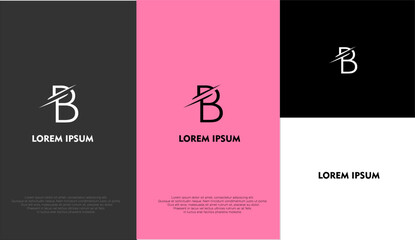 The simple elegant logo of letter B with different background colour