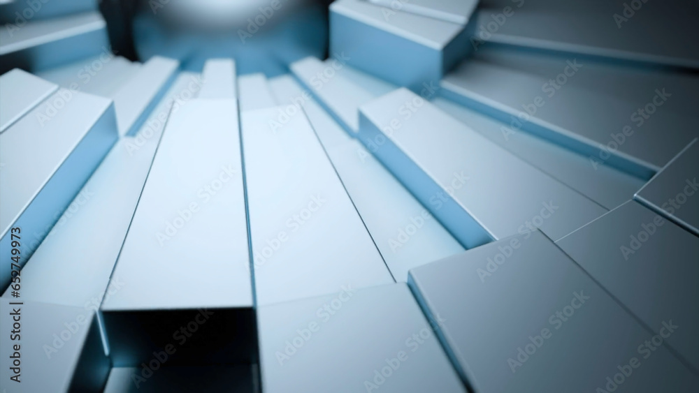 Poster rotating 3d ray lines. design. 3d rectangular beams rotate around ball. rotating disk of rectangular