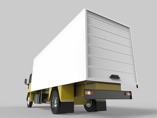 truck van transport isolated 3d rendering illustration on a white background