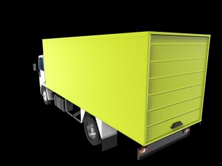 truck van transport isolated 3d rendering illustration on a white background