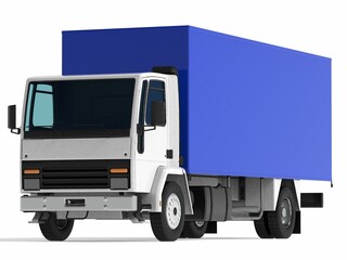 Fototapeta na wymiar truck van transport isolated 3d rendering illustration on a white background