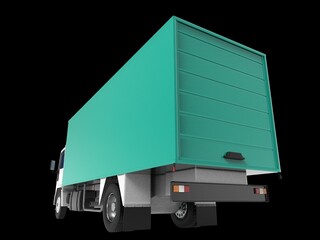 truck van transport isolated 3d rendering illustration on a white background