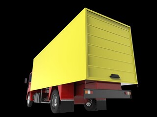 truck van transport isolated 3d rendering illustration on a white background