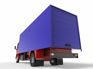 truck van transport isolated 3d rendering illustration on a white background