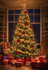 christmas tree and gifts