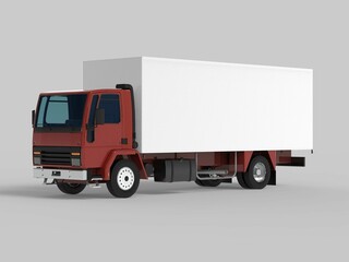 truck van transport isolated 3d rendering illustration on a white background