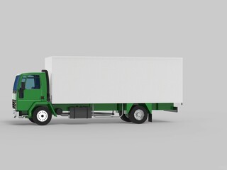 truck van transport isolated 3d rendering illustration on a white background