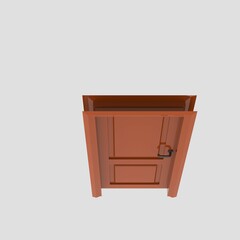 orange wooden interior door illustration set different open closed isolated white background