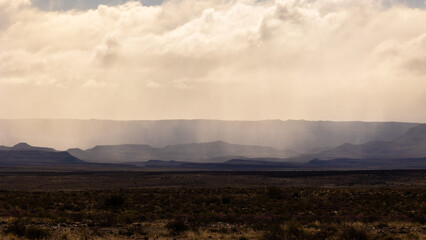Fototapeta na wymiar Rain falling in Karoo National Park.