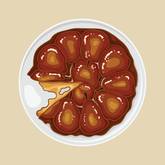 Tarte tatin with pears. Desserts from autumn fruits