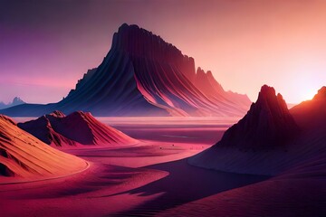 sunset behind the mountains