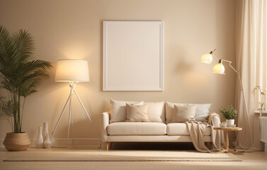 Frame inside Modern Living Room, using Generative ai