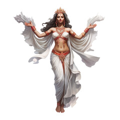 Hindu goddess watercolor illustration, generative AI