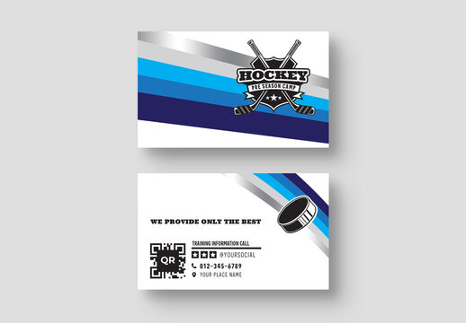 Hockey Ice Hockey Member Card Layout