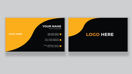 Creative  modern and simple business card design with yellow and dark black color.
