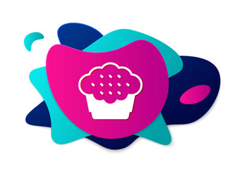 Color Muffin icon isolated on white background. Abstract banner with liquid shapes. Vector