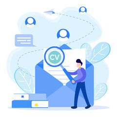 Illustration vector graphic cartoon character of recruitment