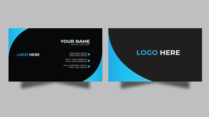 Name card template ,horizontal simple clean layout design template.