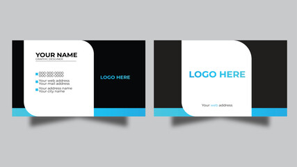 Personal visiting card with company logo. Vector illustration.