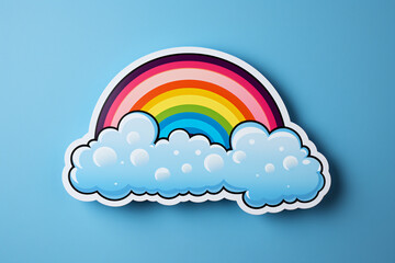 rainbow and clouds sticker