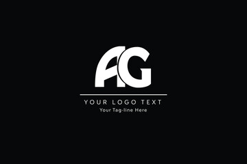 AG elegant logo template in White  color, vector file .eps 10, text and color is easy to edit