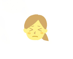 困る　女性　顔　表情