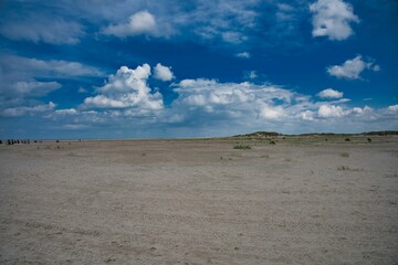 Scenic view of a massive beach shore found on Norderney island, Germany