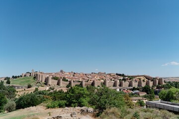 Fototapeta na wymiar Majestic view of a picturesque old town, Avila, Spain