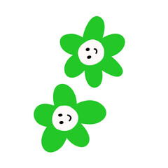 flower green in smile cute