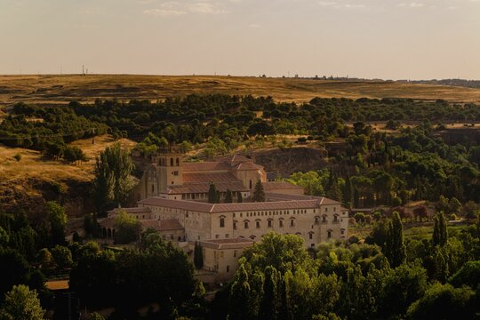 Aerial view of a Monastery of Santa Maria del Parral, Segovia, Spain