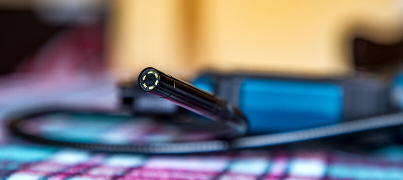 Banner view of the endoscope camera on the table