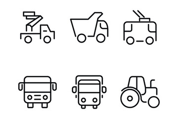 Auto service line icons collection. Big UI icon set in a flat design. 