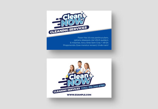 Professional Cleaning Service Business Card Layout