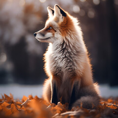 red fox vulpes in the nature