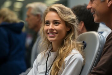  Dentist educating patients on the importance of regular dental check ups, Generative AI