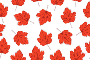 Vector seamless pattern of autumn leaves. Background for textile or book covers, wallpaper, design, graphics, print, hobby, invitation. Vector