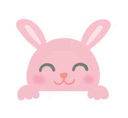 うさぎ　ひょっこり　イラスト　笑顔