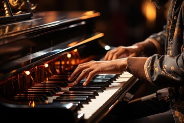 hands playing the piano