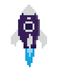 Obraz premium battle ship pixels vintage