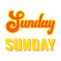 Sunday editable text effect in 3D style