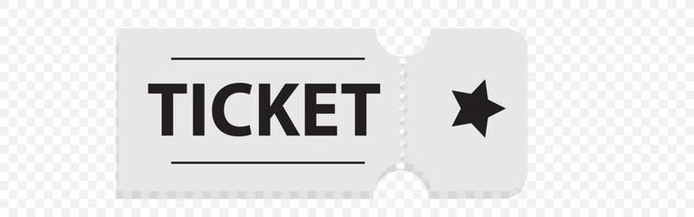 Vector illustration of a printed ticket with a star graphic and an editable text field