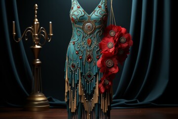 Flapper style dress from the Roaring Twenties, Generative AI