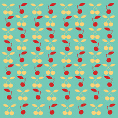 Vector illustration of a flat red cherry pattern design
