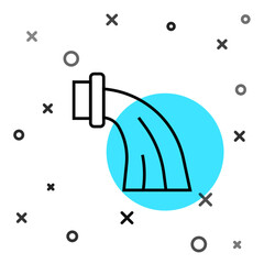 Obraz premium Black line Aquarius zodiac sign icon isolated on white background. Astrological horoscope collection. Random dynamic shapes. Vector