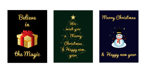 A set of greeting cards for Christmas and New Year