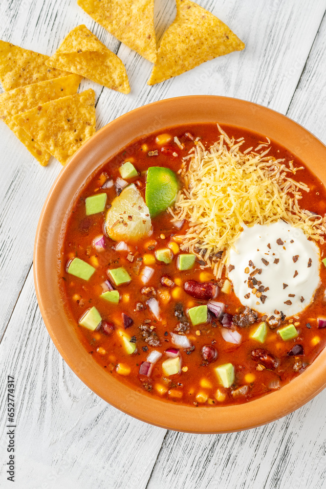 Poster bowl of taco soup