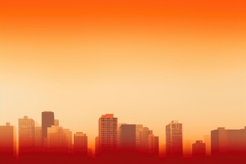 Obraz premium Orange and Red Skyline Minimalism in a negative artistic space. Visual abstract metaphor. Geometric shapes with gradients.