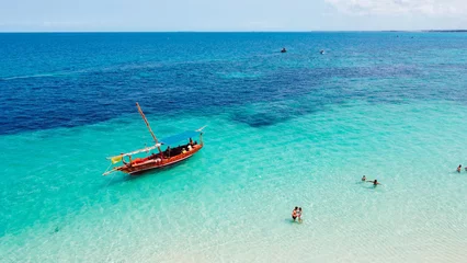 Foto auf Alu-Dibond Sea in Zanzibar shot from Drone © diaghe