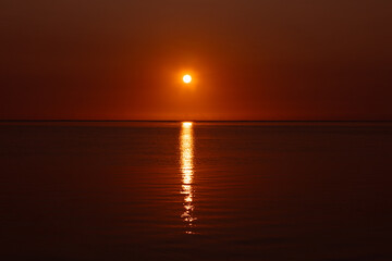 sunset in the sea in Zanzibar